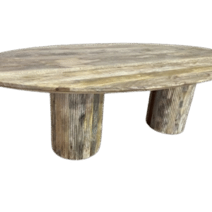 Rustic Oval Wooden Coffee Table