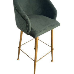 Modern Velvet Bar Chair with Gold Legs