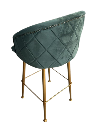 Modern Velvet Bar Chair with Gold Legs - Image 3